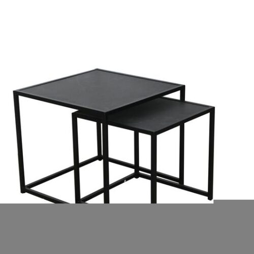SLIM LINE 2 részes fekete márvány dohányzóasztal 50cm