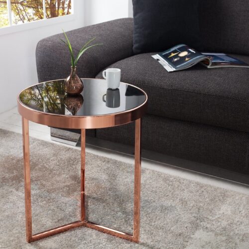 ART DECO fekete réz lerakóasztal 50cm