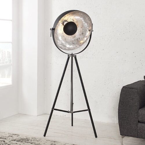 BIG STUDIO fekete és ezüst állólámpa 160cm