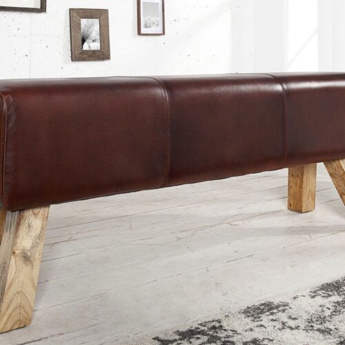 BOCK II kávészínű bőr ülőpad 120 cm