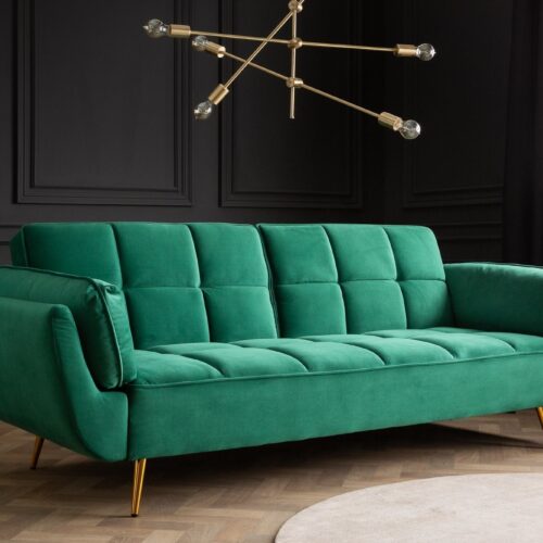BOUTIQUE zöld bársony kanapéágy