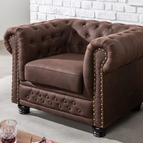 CHESTERFIELD barna mikroszálas fotel