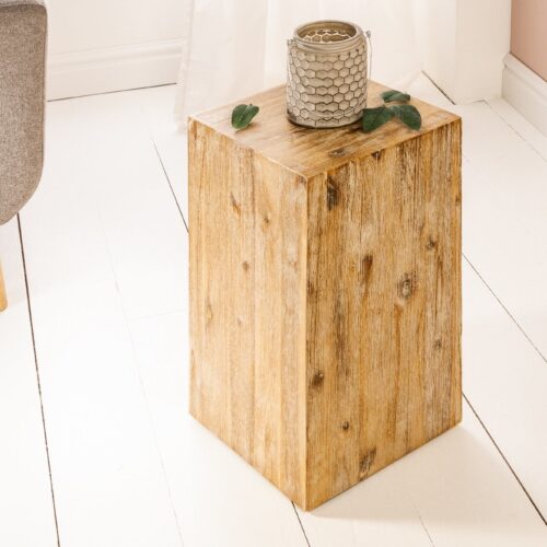 COLUMNA szürke akácfa lerakóasztal 50cm