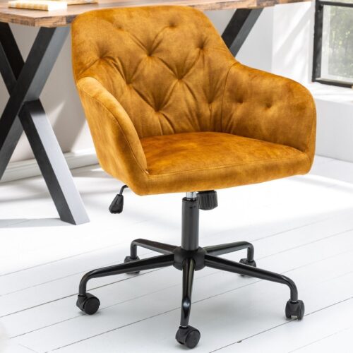 DUTCH COMFORT sárga bársony irodai szék