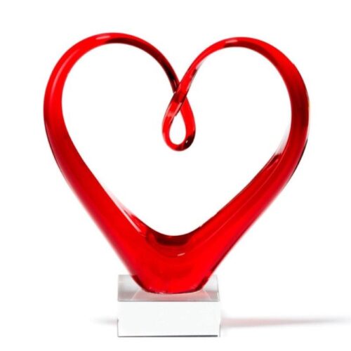 LEONARDO HEART szobor 24cm szív alakú piros