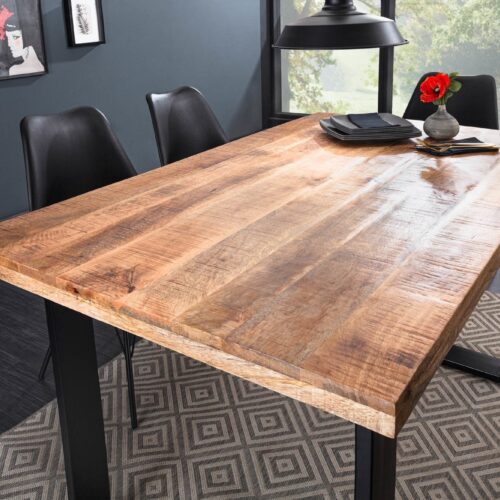 IRON CRAFT barna mangófa étkezőasztal 140cm