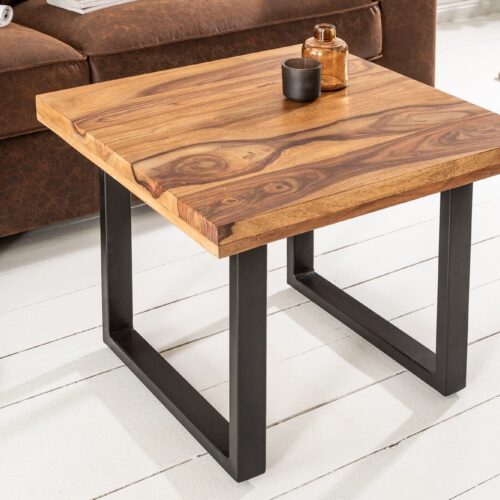 IRON CRAFT barna rózsafa dohányzóasztal 60x60x45