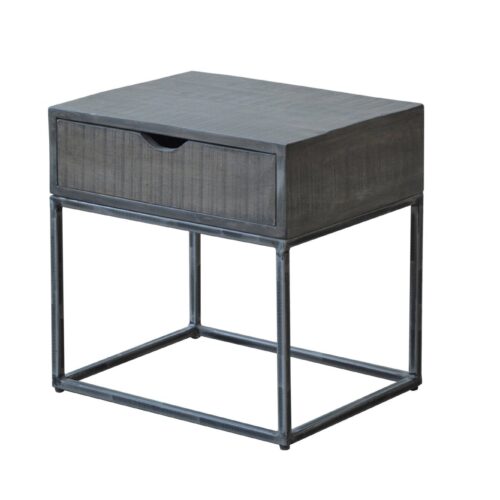 IRON CRAFT szürke akácfa éjjeliszekrény 45cm