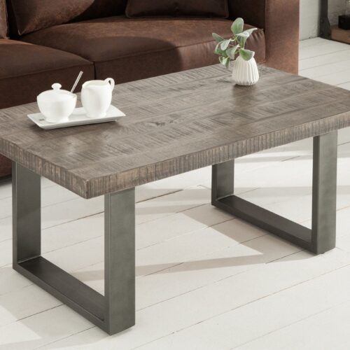 IRON CRAFT szürke mangófa dohányzóasztal 100cm