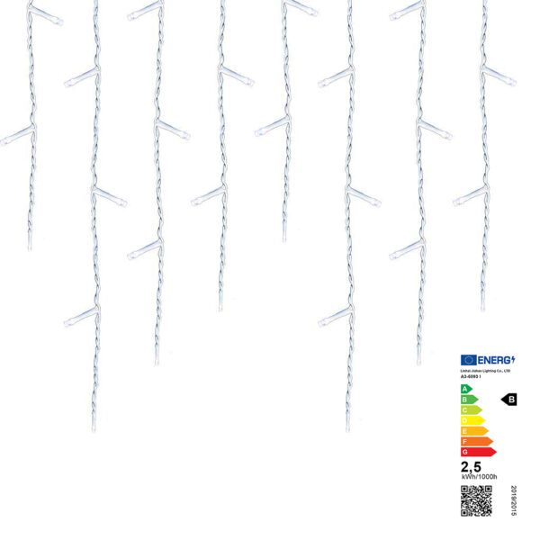 LED-es jégcsap fényfüggöny 2 méretben