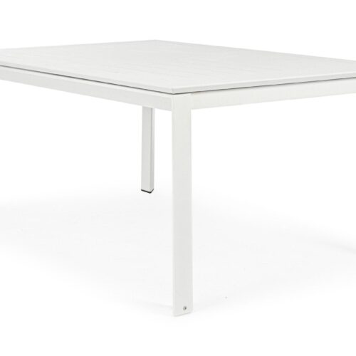 KONNOR fehér 8 személyes kerti étkezőasztal 110-160 cm