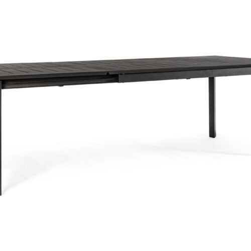 KONNOR fekete bővíthető kerti étkezőasztal 160 -240 cm