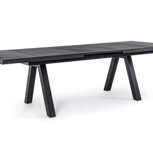 KRION fekete kerti bővíthető étkezőasztal 205-265 cm