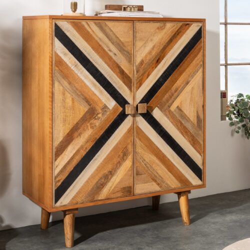 LONG ISLAND barna mangófa tálalószekrény 120cm