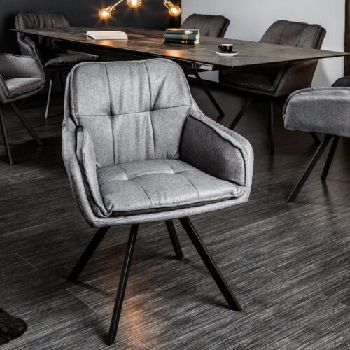 LOUNGER antracit szürke karfás szék