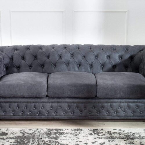 CHESTERFIELD 3 személyes antik szürke kanapé