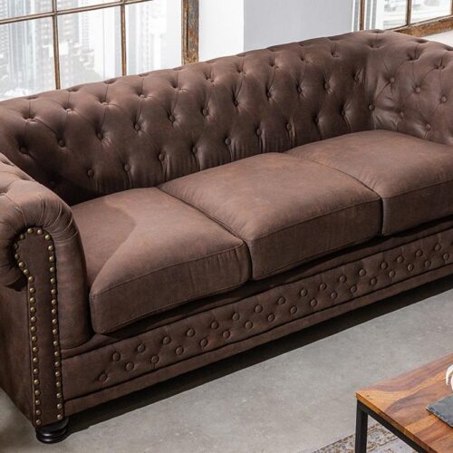 CHESTERFIELD barna mikroszálas kanapé
