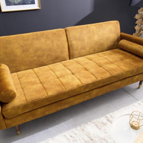 COUTURE kanapéágy mustársárga 195cm