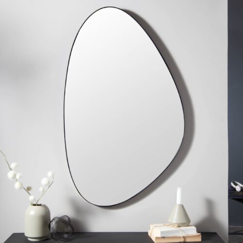 NOEMI fekete fém falitükör 90cm