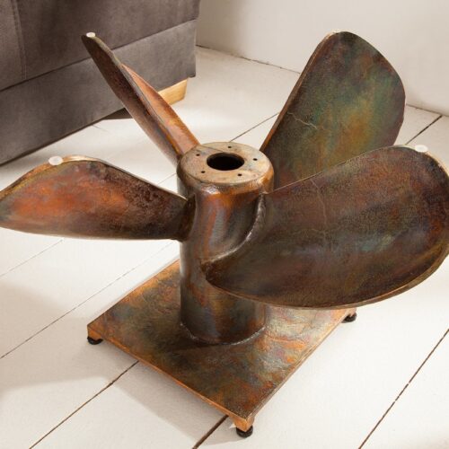 OCEAN bronz fém dohányzóasztal 85x85x35 - Üveglap nélkül