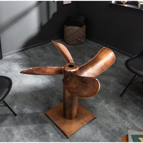 OCEAN bronz fém dohányzóasztal 94x94x74
