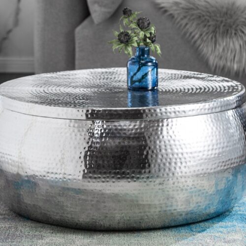 ORIENT STORAGE ezüst alumínium dohányzóasztal 70cm