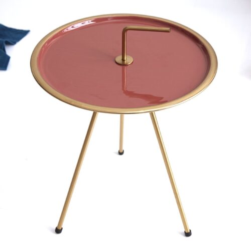 SIMPLY CLEVER rózsaszín és arany lerakóasztal 42cm