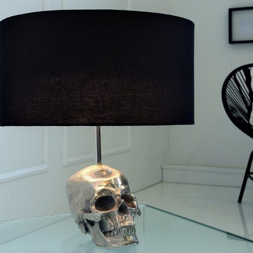 SKULL fekete asztali lámpa 44cm