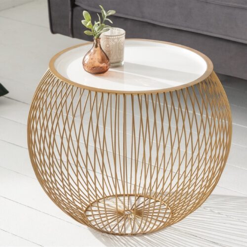 STORAGE II arany fém dohányzóasztal 51cm